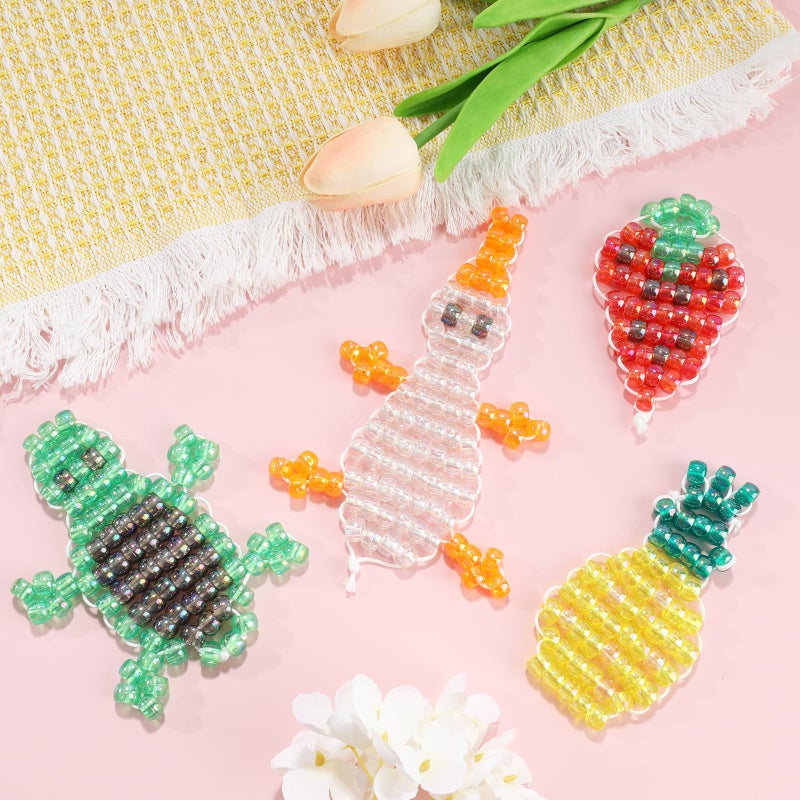 MAKERSLAND 2600+pcs Pony Beads Kit Transparent AB Color Rainbow Plastic Bead Multicolor Pony Beads Bulk Elastic String, Hair Bead for Braids DIY Crafts Jewelry Making Kit for Bracelets Necklaces - Image 4